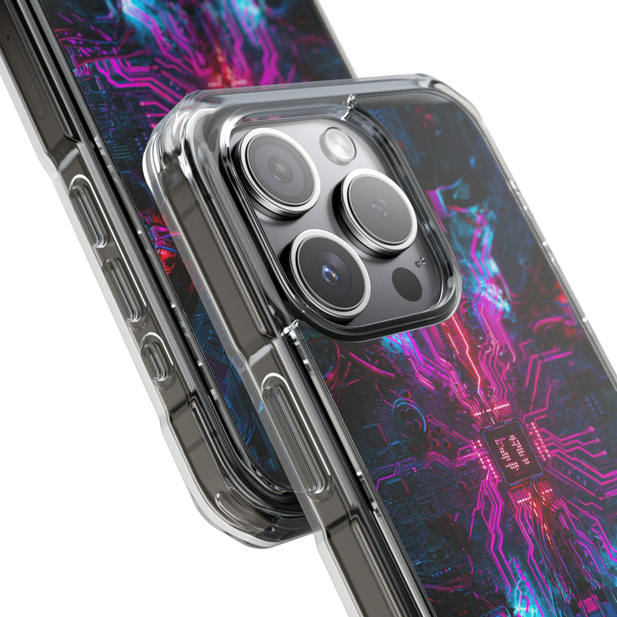Neural Circuit Core · Clear Impact Magnetic Phone Case for iPhone ·  Black