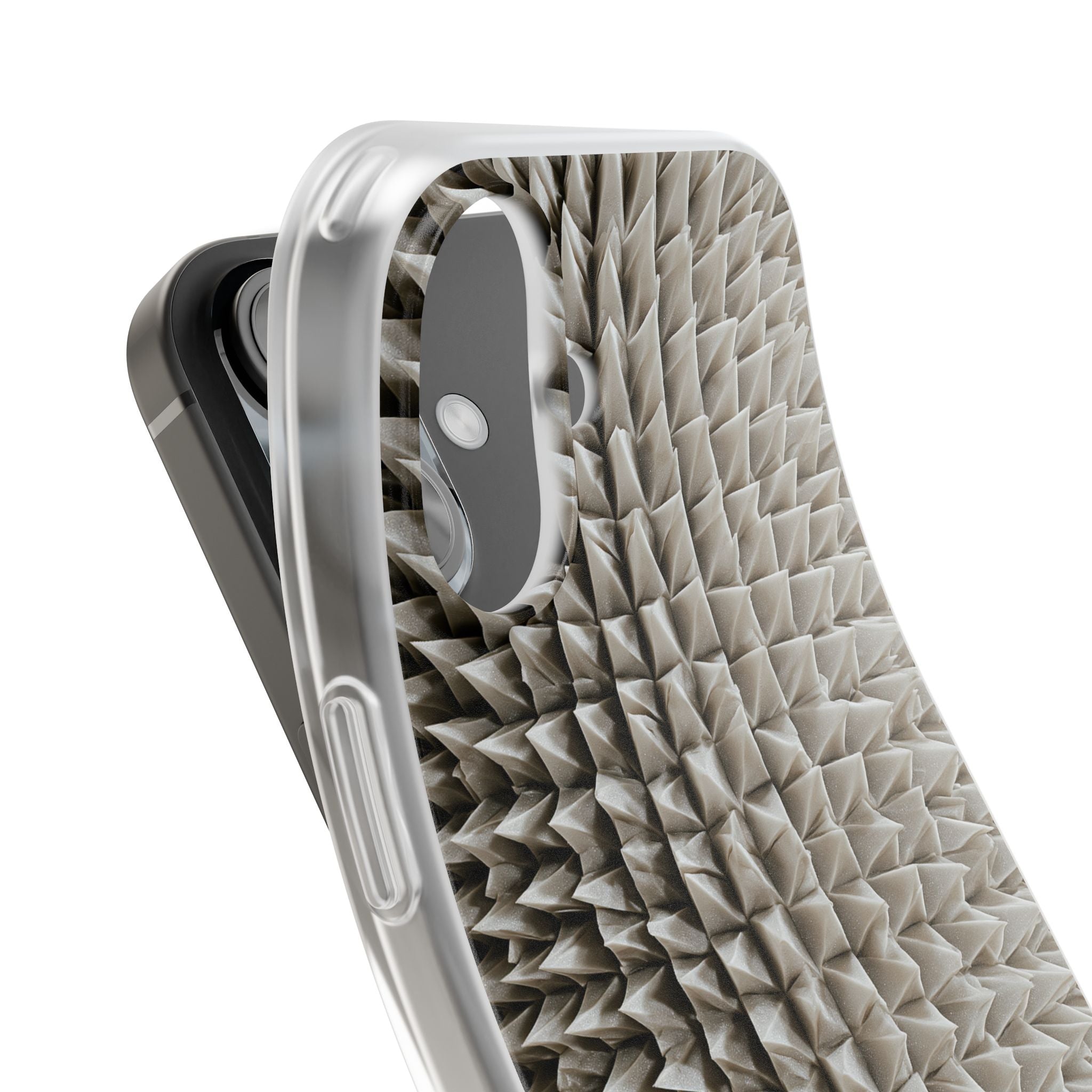 Beige Lite Phone Case for iPhone - Bone Spiked Grid