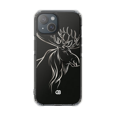 Nordic Moose Contour · Clear Impact Magnetic Phone Case for iPhone · Black