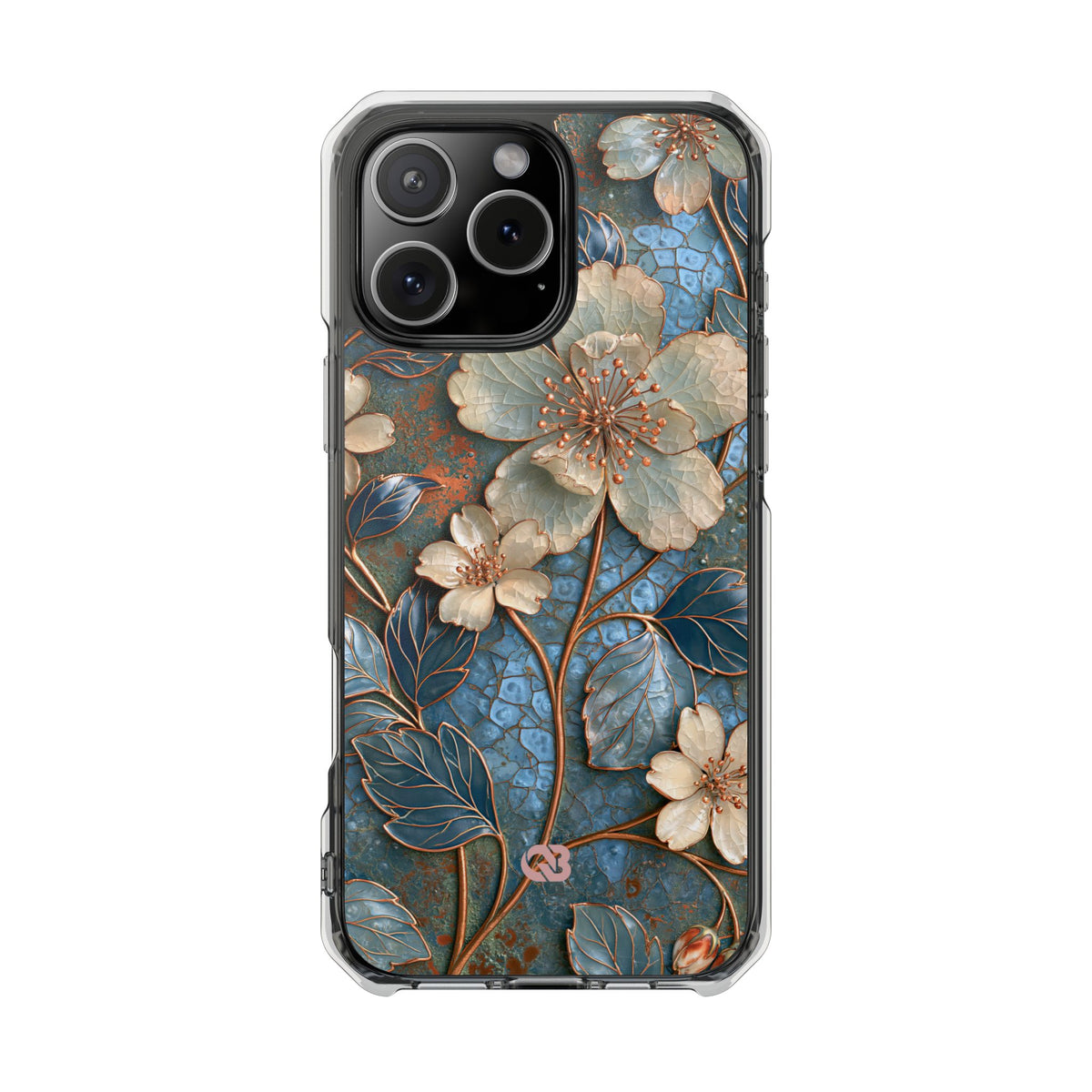 Gilded Blossom Reverie · Clear Impact Magnetic Phone Case for iPhone · Teal