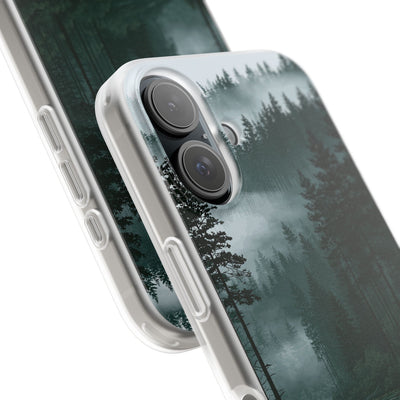 Green Lite Phone Case for iPhone - Misty Evergreen Mirror