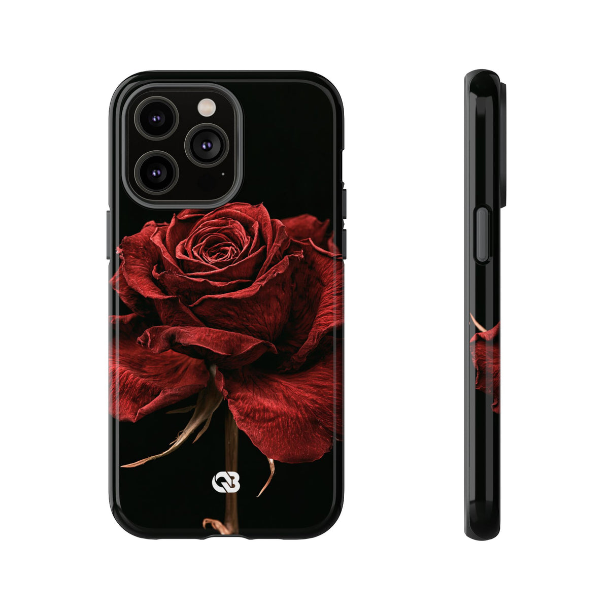Crimson Noir Rose · Tough Phone Case for iPhone · Black