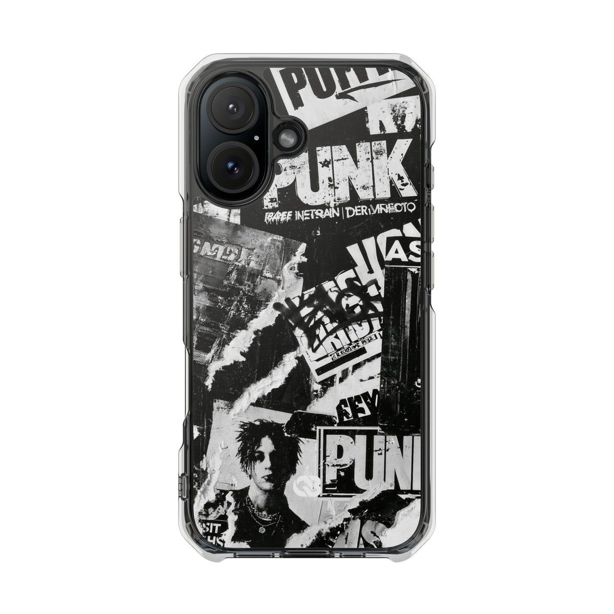 Underground Punk Collage · Clear Impact Magnetic Phone Case for iPhone · Black