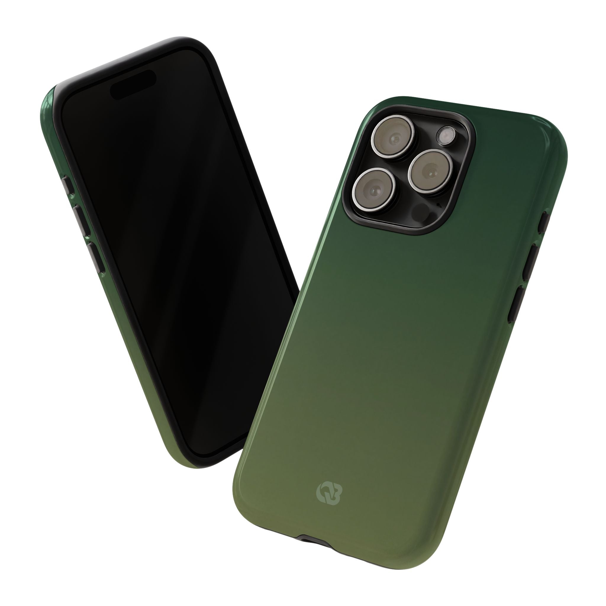 Green Tough Phone Case for iPhone - Shadow Moss Grain