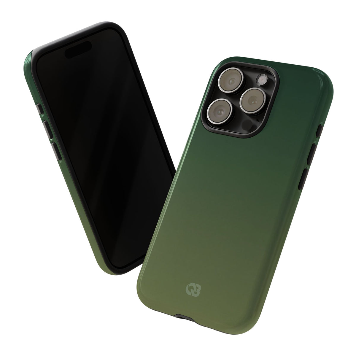 Green Tough Phone Case for iPhone - Shadow Moss Grain