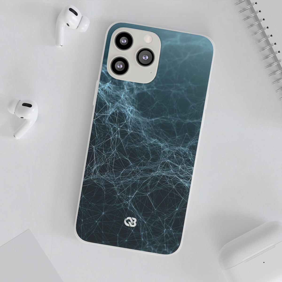 Cyan Lattice Grid · Lite Phone Case for iPhone ·  Teal