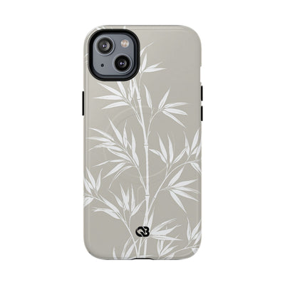 Beige Tough 2.0 Magsafe Phone Case for iPhone - Sandstone Bamboo Stalks