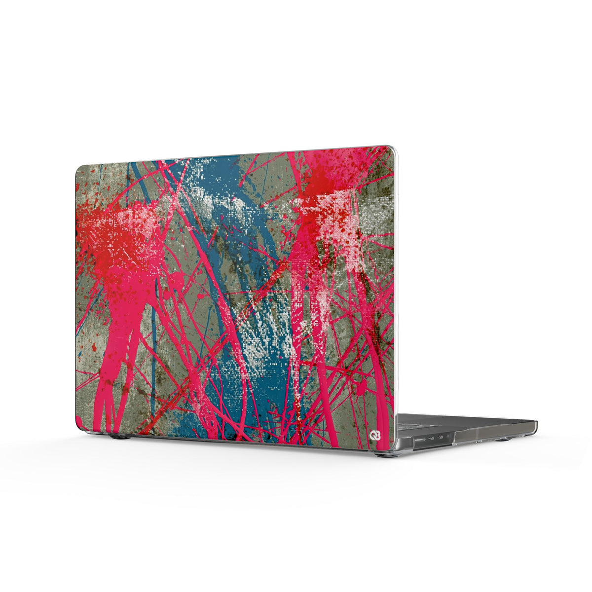 Neon Static Drip · Clear Hard Case for MacBook · Pink