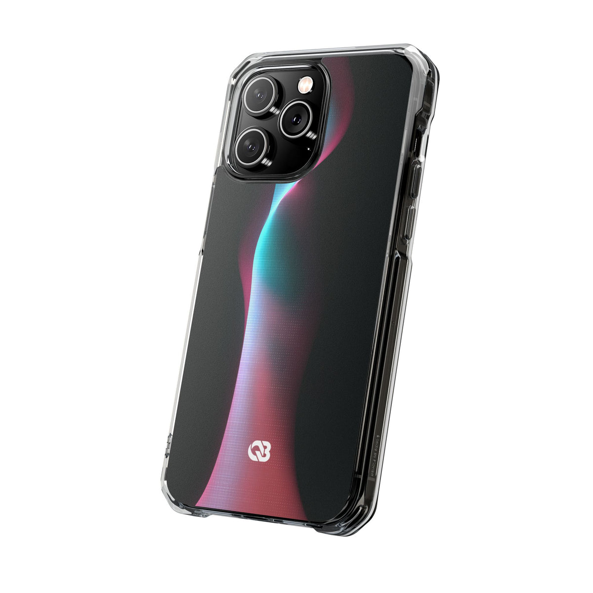 Neon Pixel Flow · Clear Impact Magnetic Phone Case for iPhone · Black