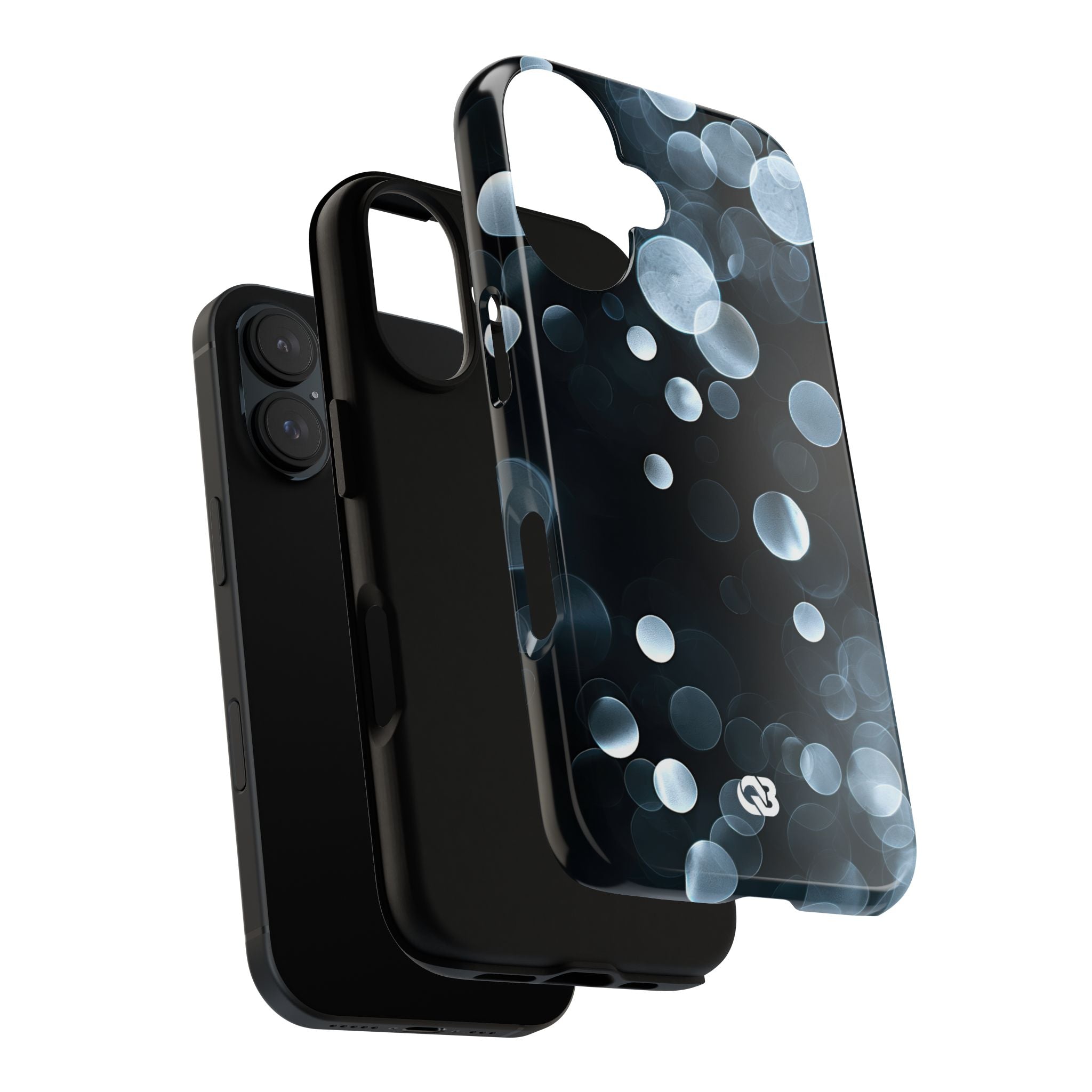 Black Tough Phone Case for iPhone - Silver Orbit Glow