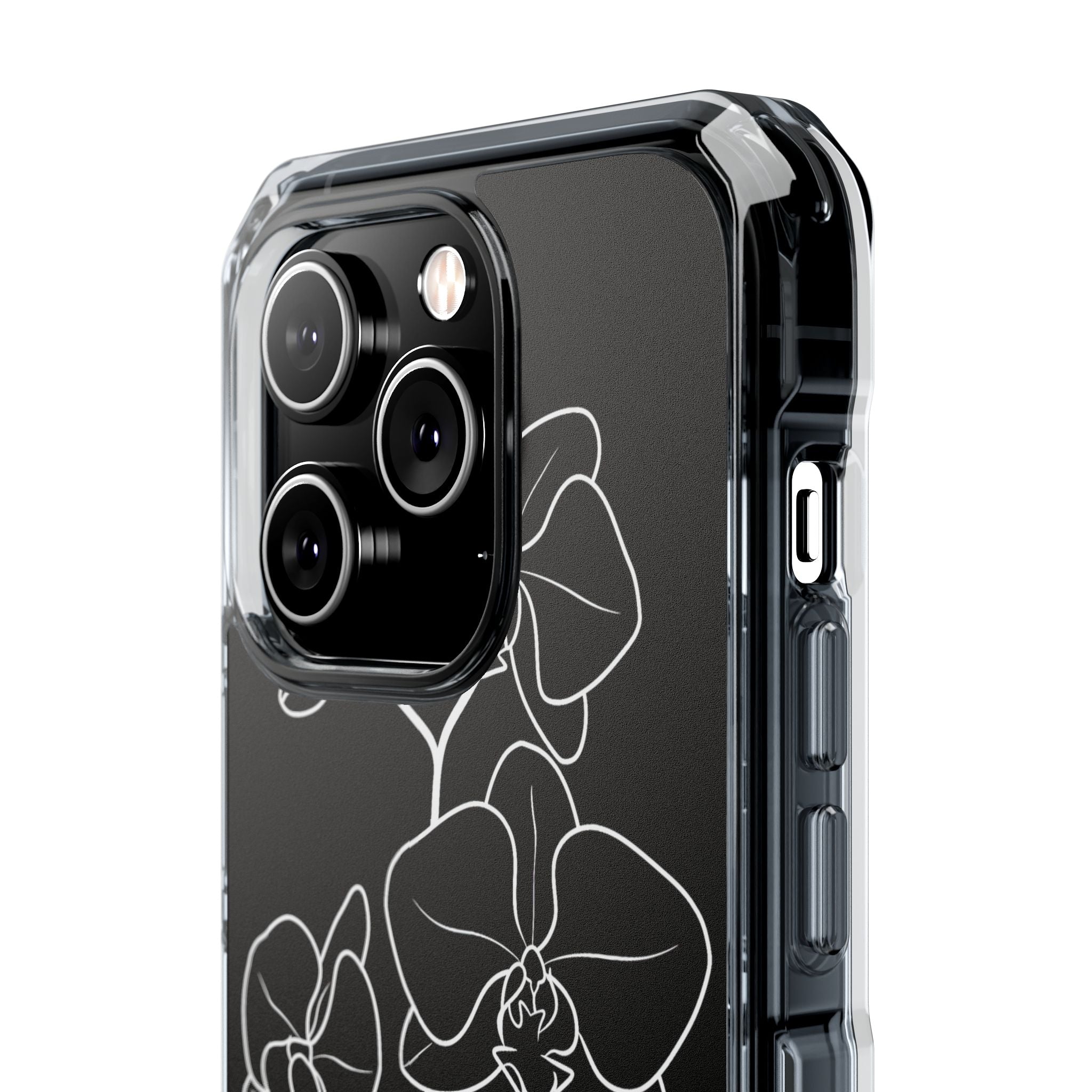 Black Impact MagSafe Phone Case for iPhone - Noir Alabaster Orchid
