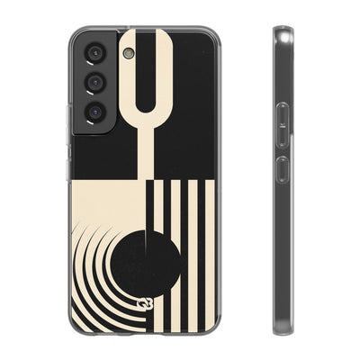 Black Lite Phone Case for Samsung - Ivory Signal Grid