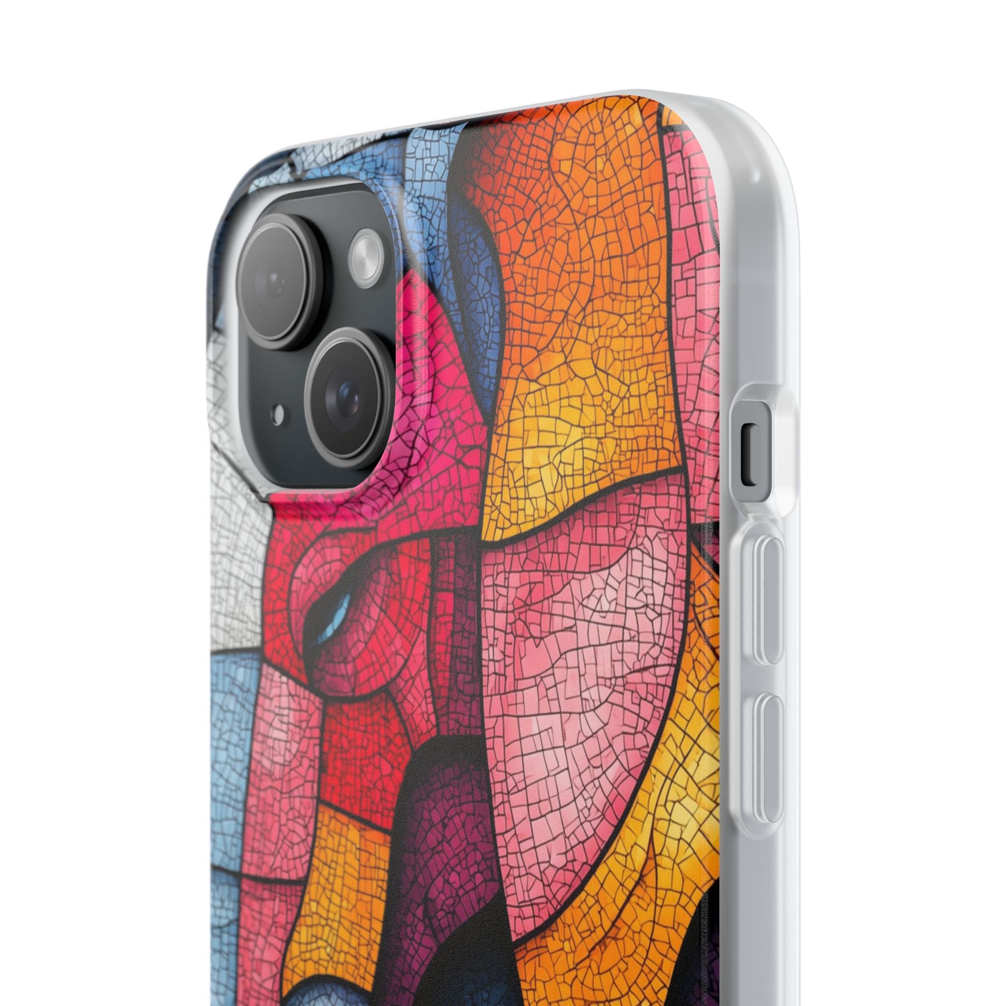 Elephant Mosaic iPhone 15 Plus Case - Soft