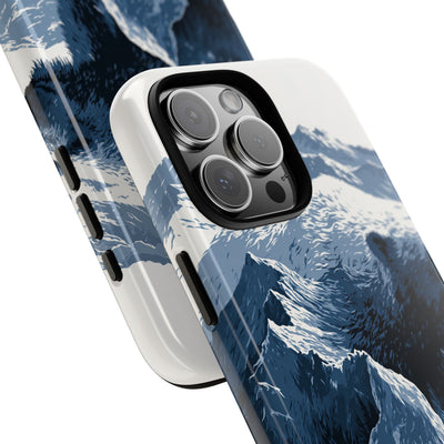 Fjord Summit Bear · Tough Phone Case for iPhone · Blue