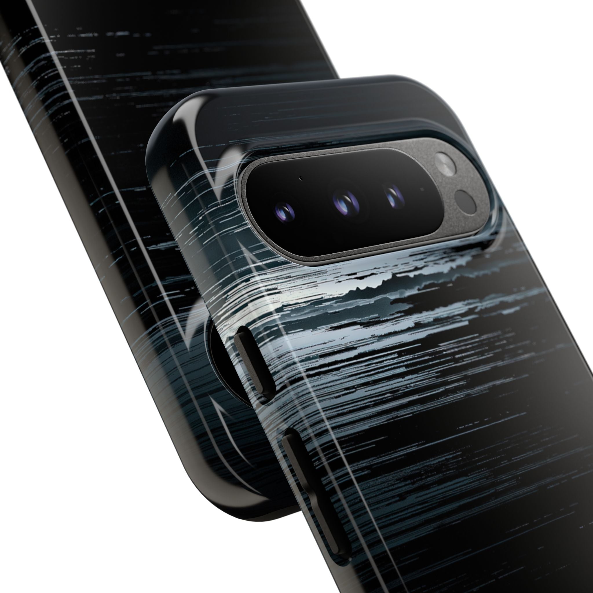 Black Tough Phone Case for Google Pixel - Frozen Signal Glitch