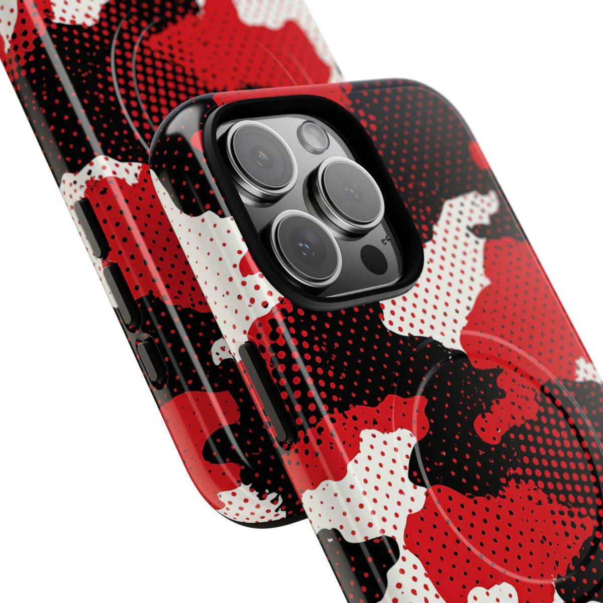Crimson Halftone Camo · Tough 2.0 Magnetic Phone Case for iPhone · Red