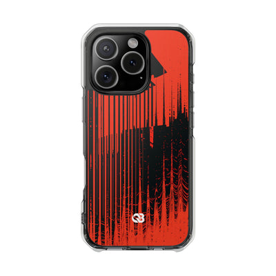 Red Impact MagSafe Phone Case for iPhone - Crimson Brutalist Distortion
