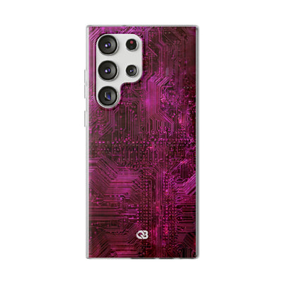 Magenta Circuit Trace · Lite Phone Case for Samsung · Pink