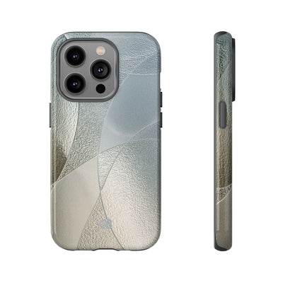 Silver Tough Phone Case for iPhone - Frosted Silver Mosaic