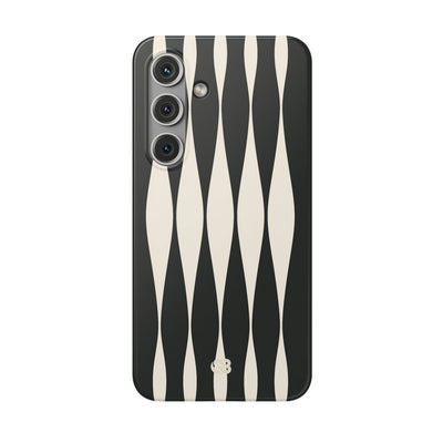 Black Lite Phone Case for Samsung - Ivory Spindle Grid