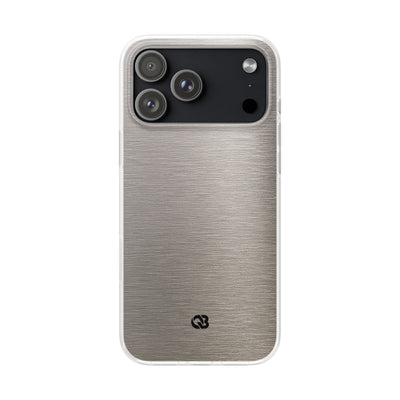 Grey Lite Phone Case for iPhone - Brushed Nickel Linen