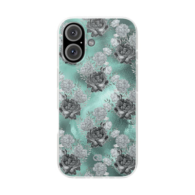 Frost Mint Floral · Soft Handyhülle für iPhone