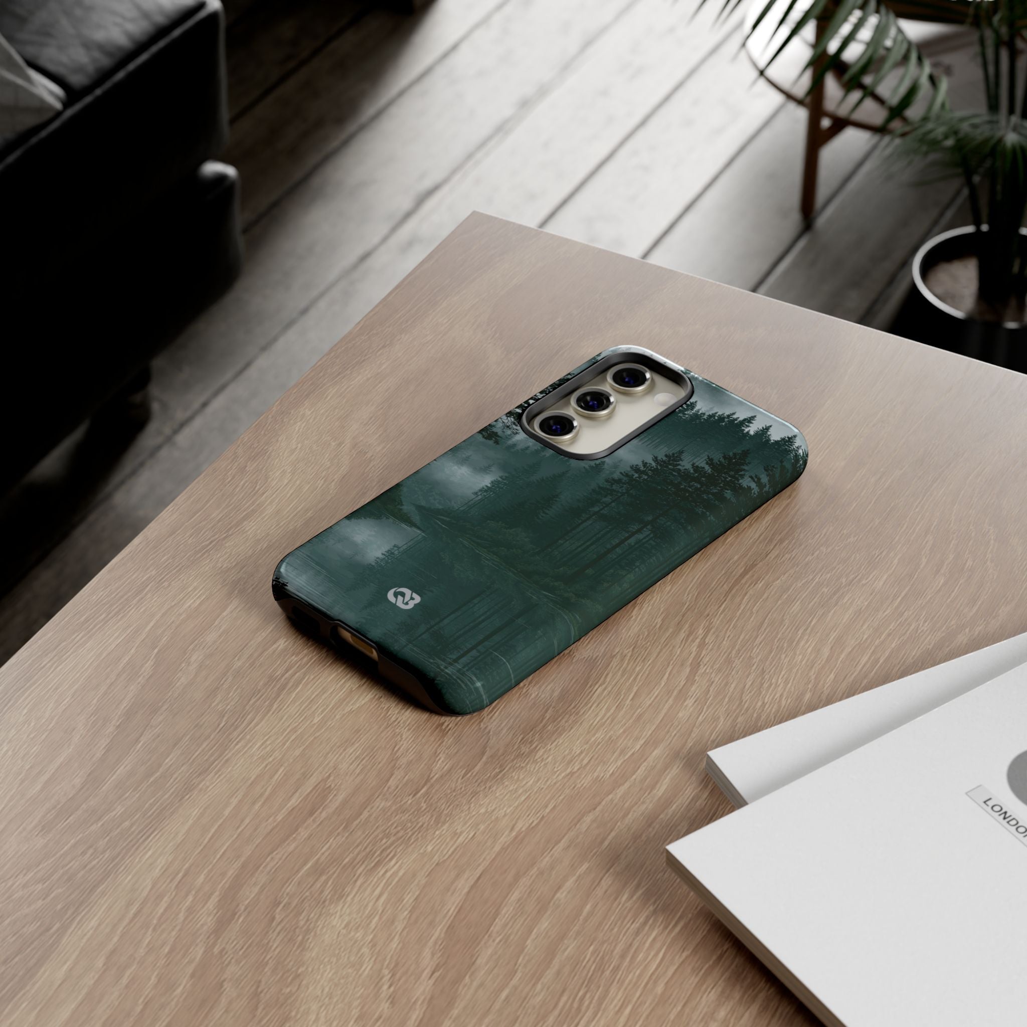 Green Tough Phone Case for Samsung - Misty Evergreen Mirror