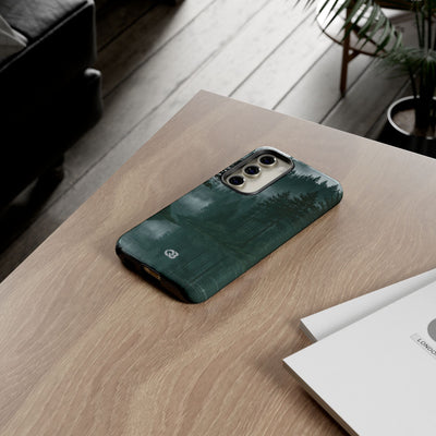 Green Tough Phone Case for Samsung - Misty Evergreen Mirror