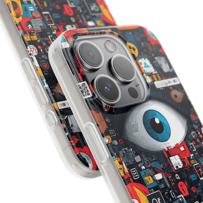 Digitale Oog Blauw iPhone 15 Pro Cover - Zacht