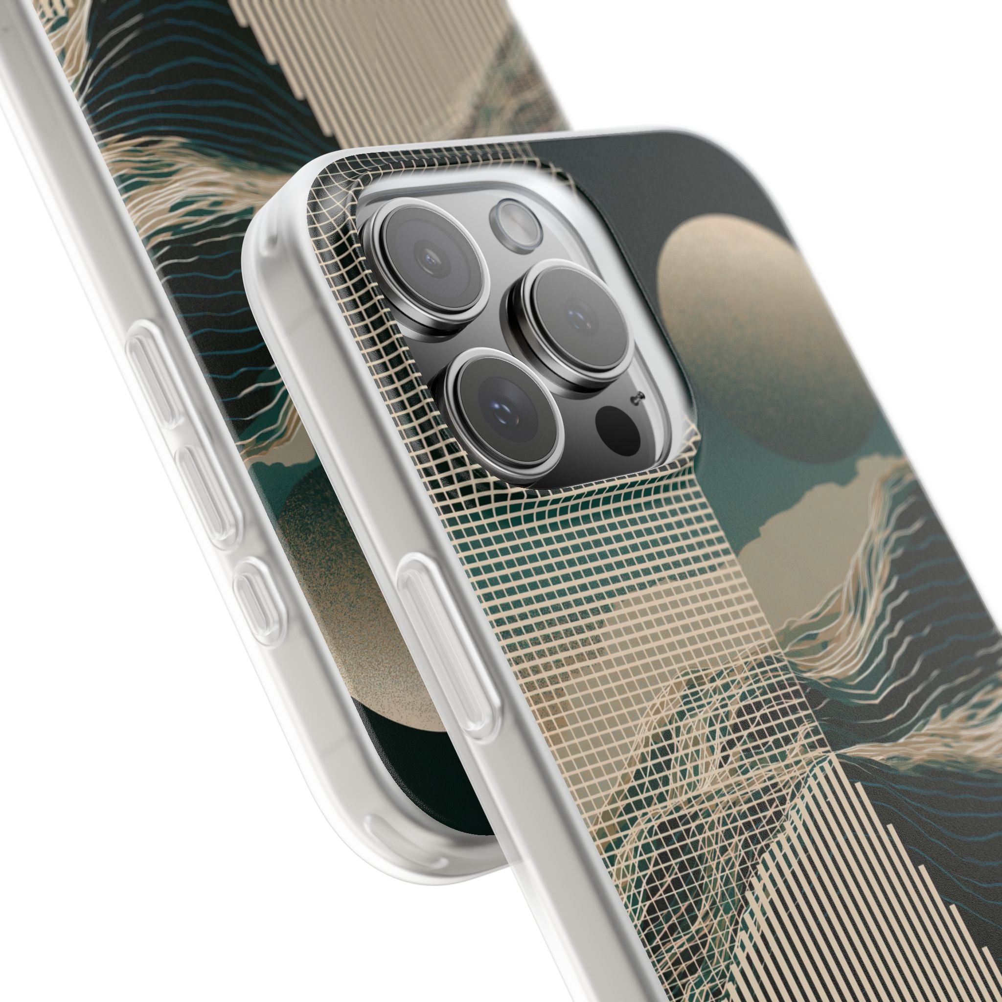 Green Lite Phone Case for iPhone - Lunar Moss Topography