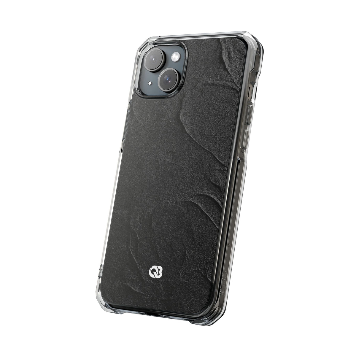 Obsidian Stucco Relief · Clear Impact Magnetic Phone Case for iPhone ·  Black