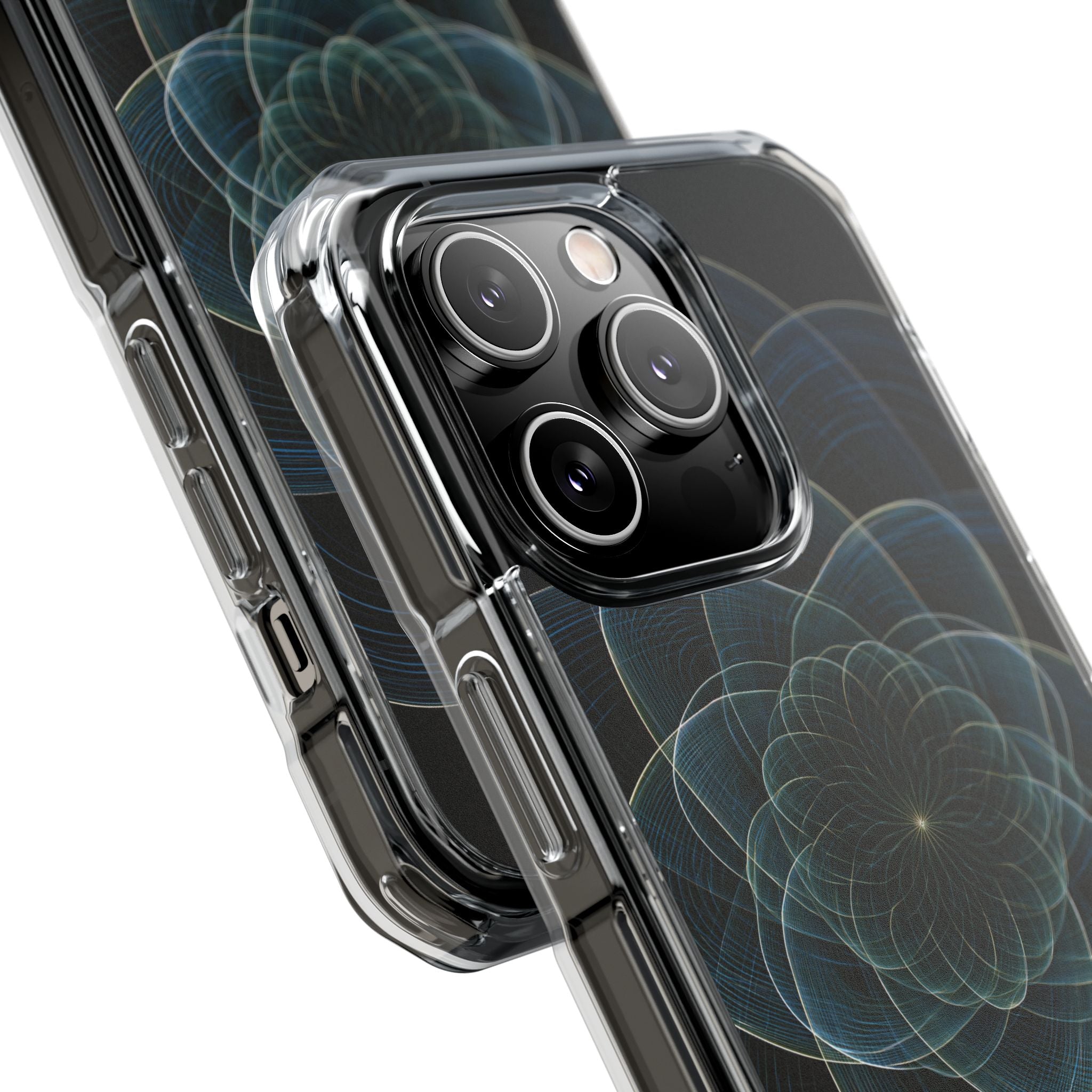 Blue Impact MagSafe Phone Case for iPhone - Celestial Wireframe Bloom