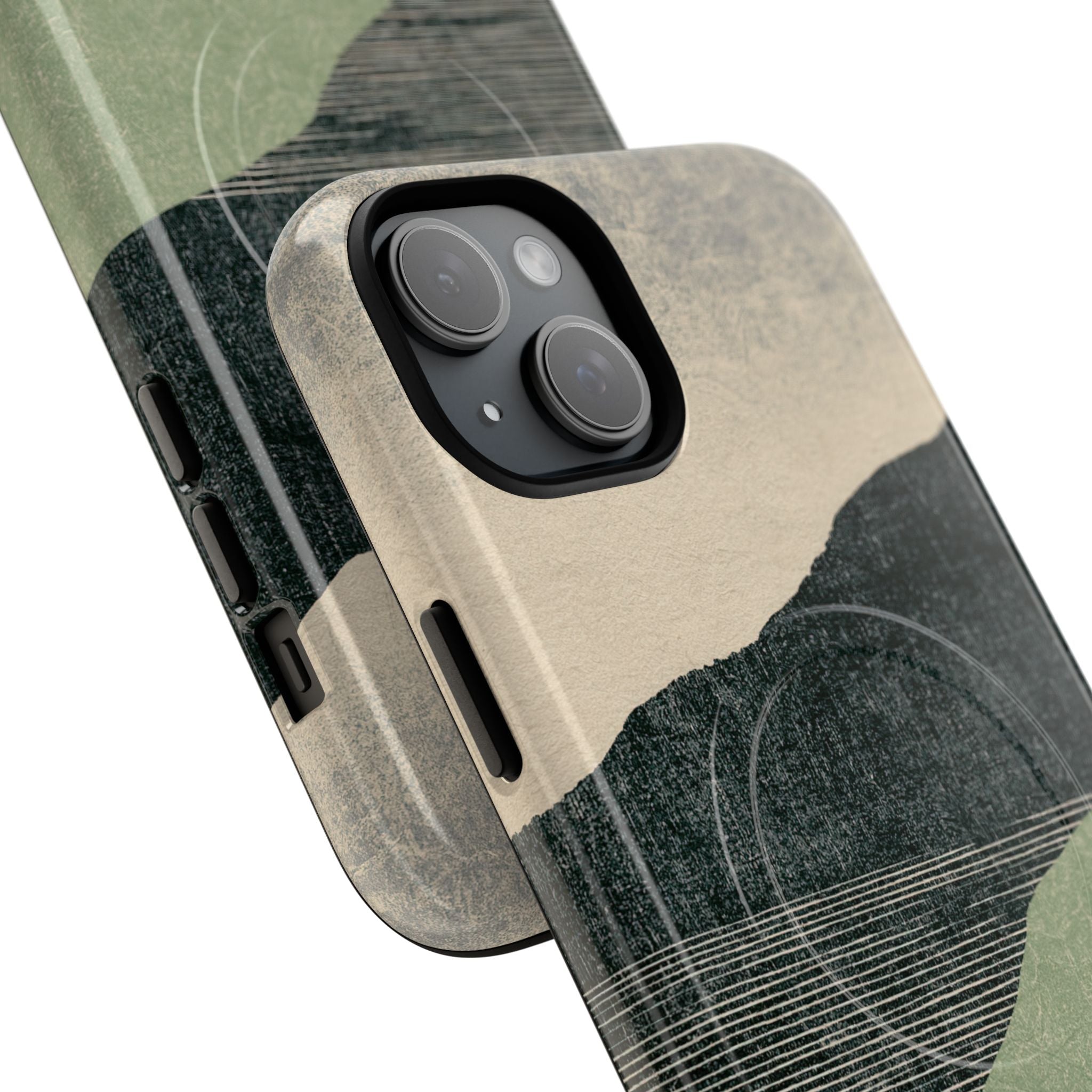 Green Tough 2.0 Magsafe Phone Case for iPhone - Moss Ridge Grain