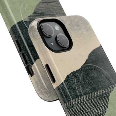 Green Tough 2.0 Magsafe Phone Case for iPhone - Moss Ridge Grain