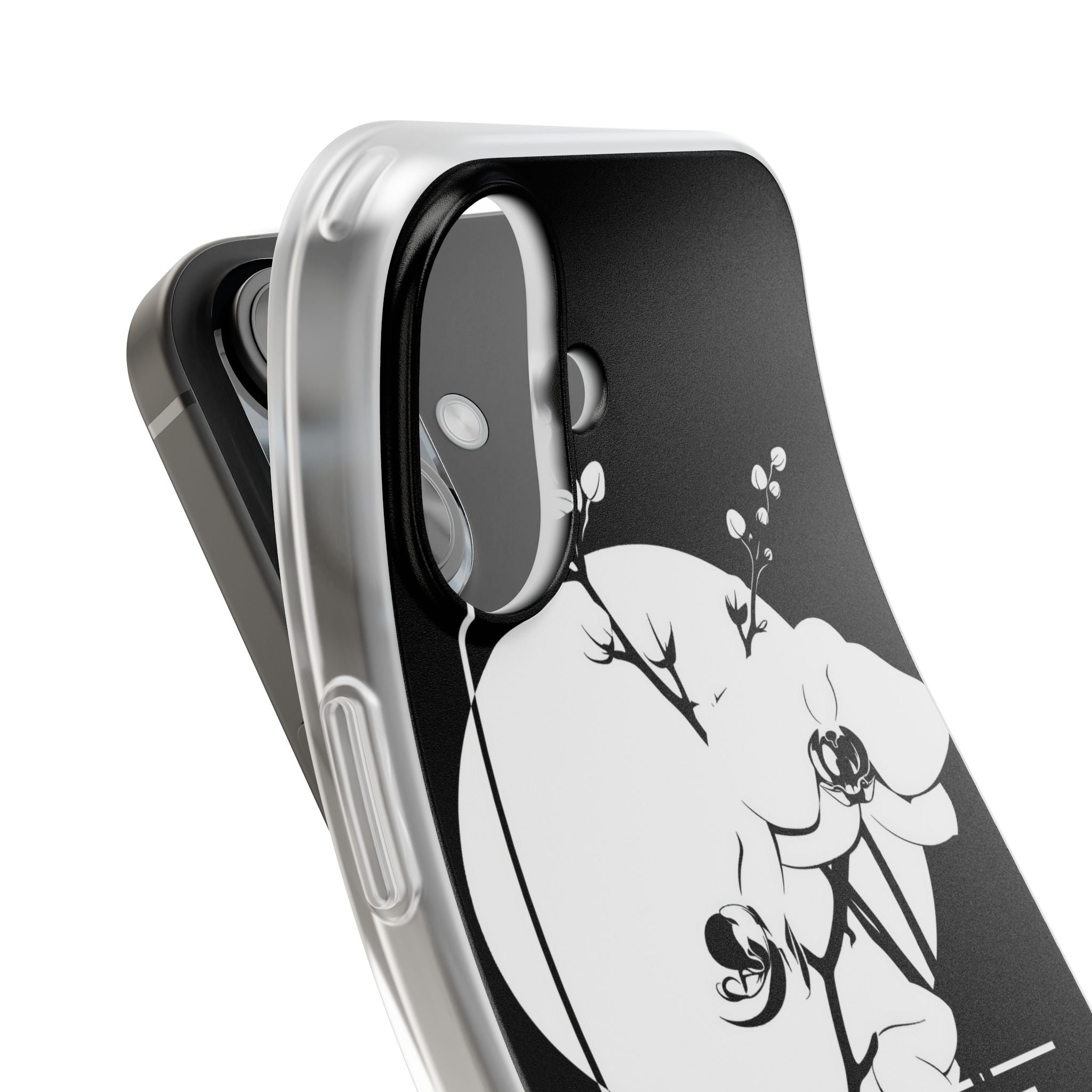 Black Lite Phone Case for iPhone - Lunar Orchid Grid