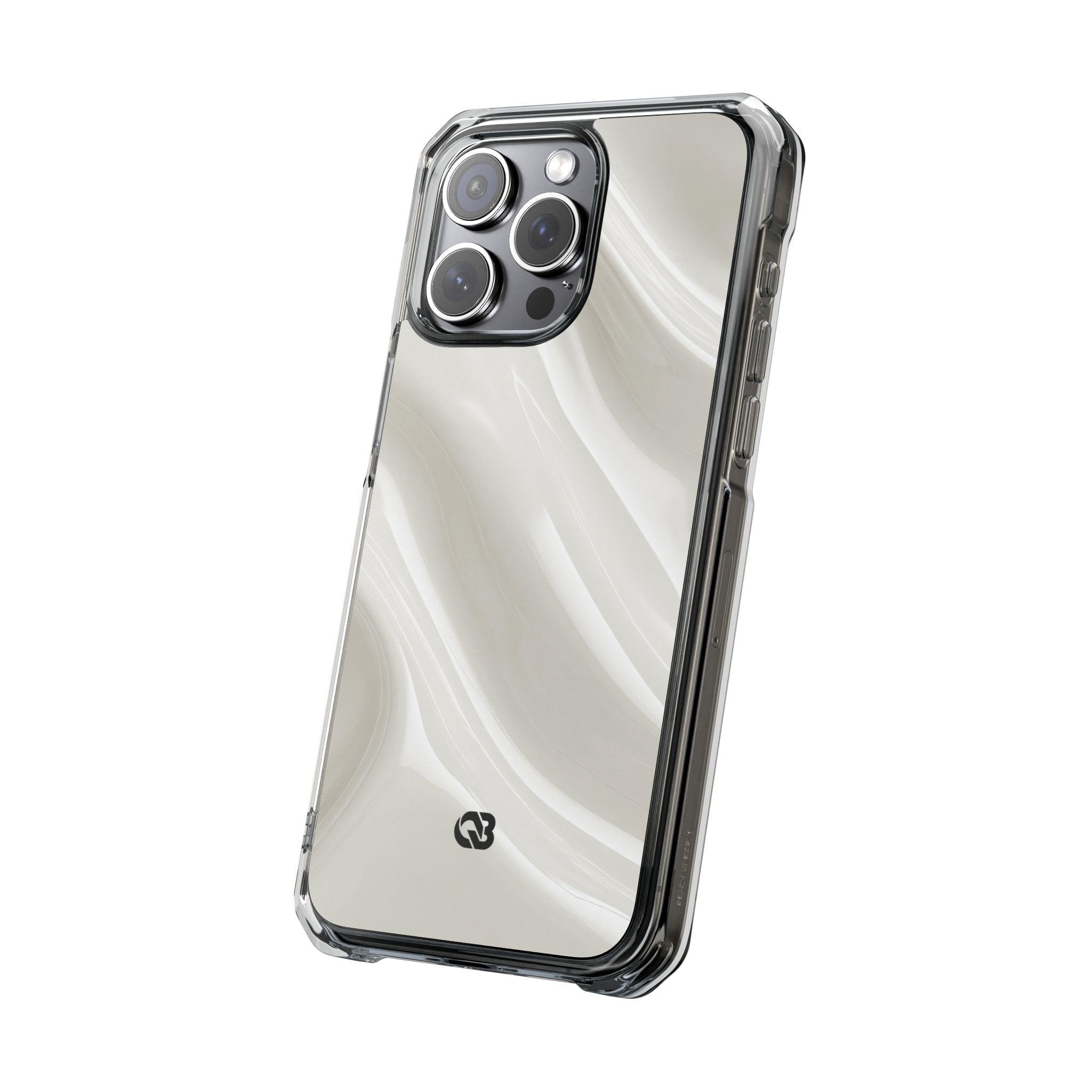 White Impact MagSafe Phone Case for iPhone - Polished Ivory Wave