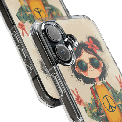 Retro Peace Girl · Impact Hoesje voor iPhone · Magsafe