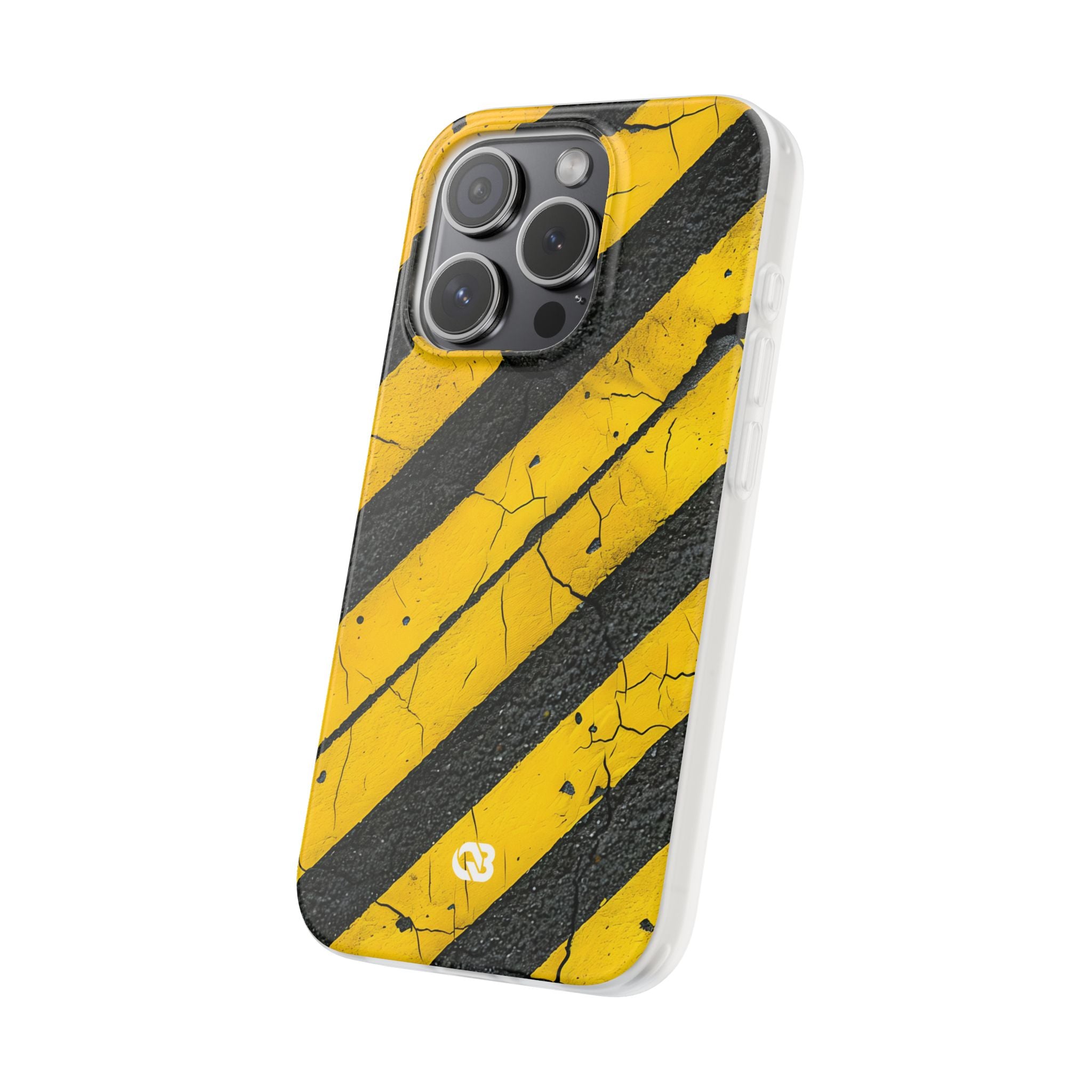 Cracked Hazard Stripes · Soft Phone Case for iPhone