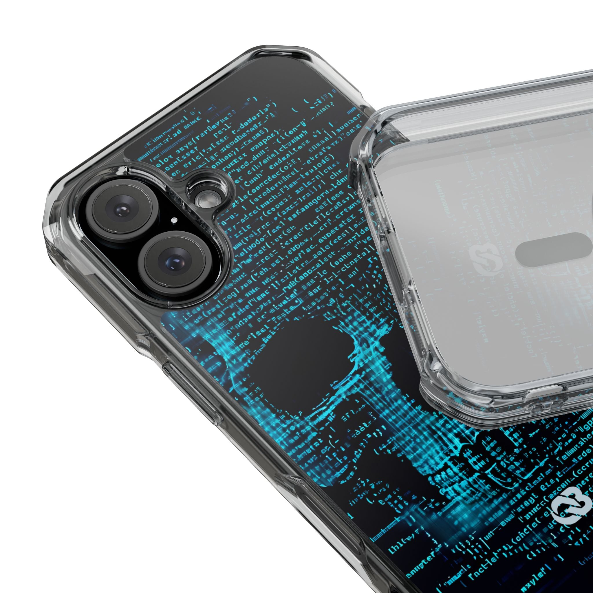 Cyan Glitch Skull · Impact Custodia per iPhone · Magsafe