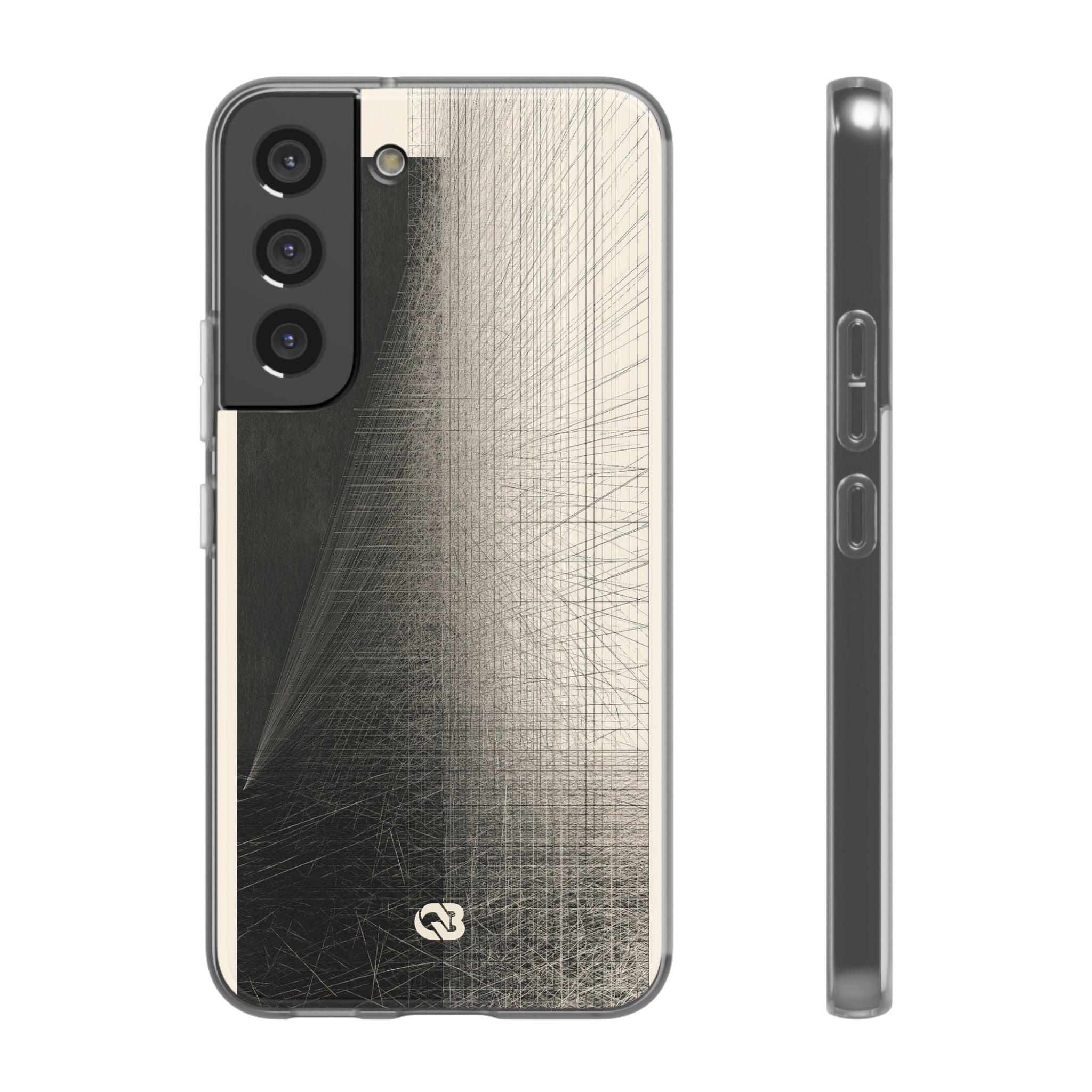 Beige Lite Phone Case for Samsung - Brutalist Graphite Grid