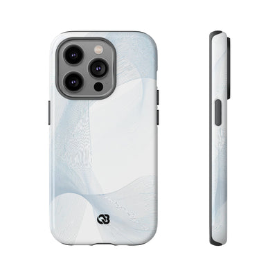 White Tough Phone Case for iPhone - Arctic Line Current