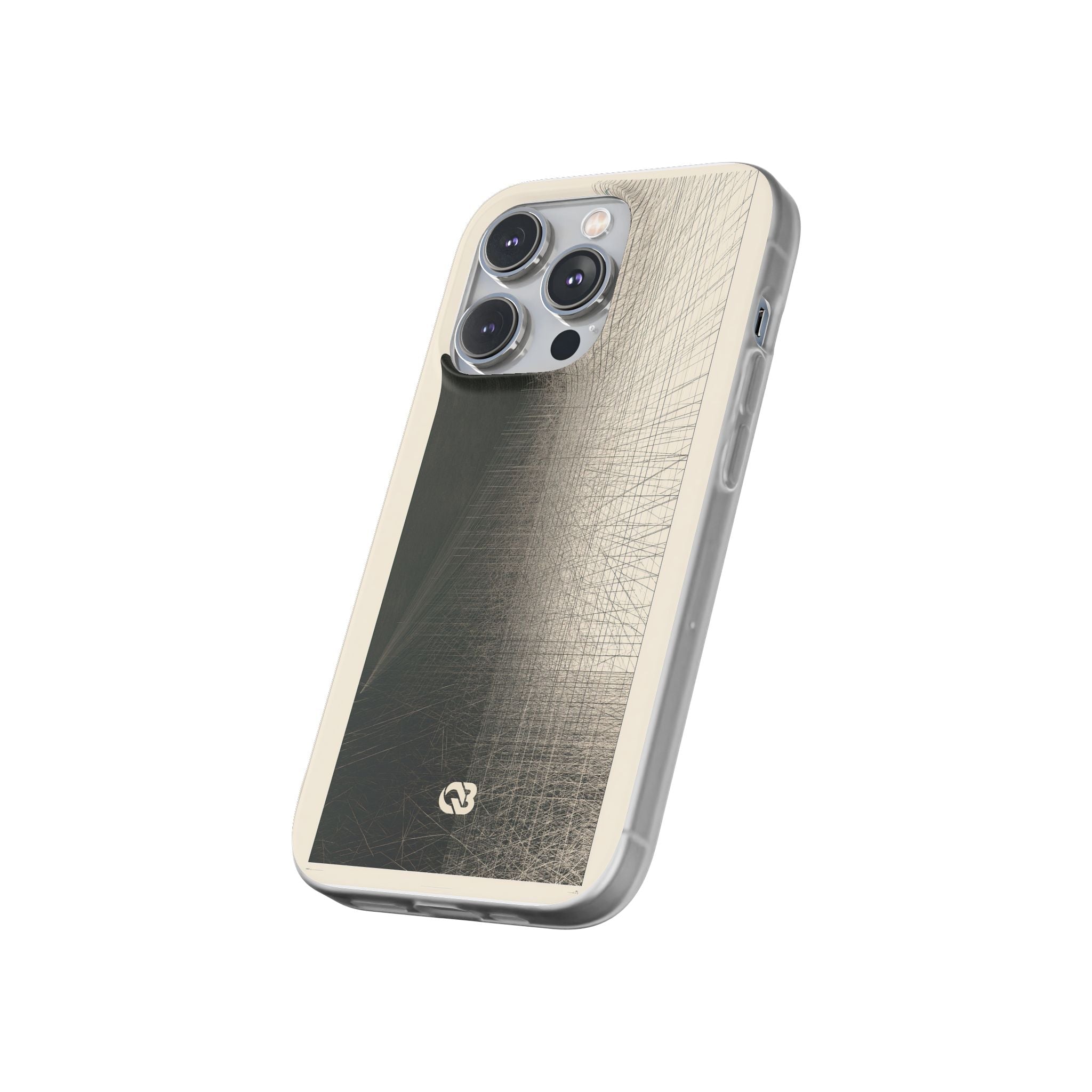 Beige Lite Phone Case for iPhone - Brutalist Graphite Grid