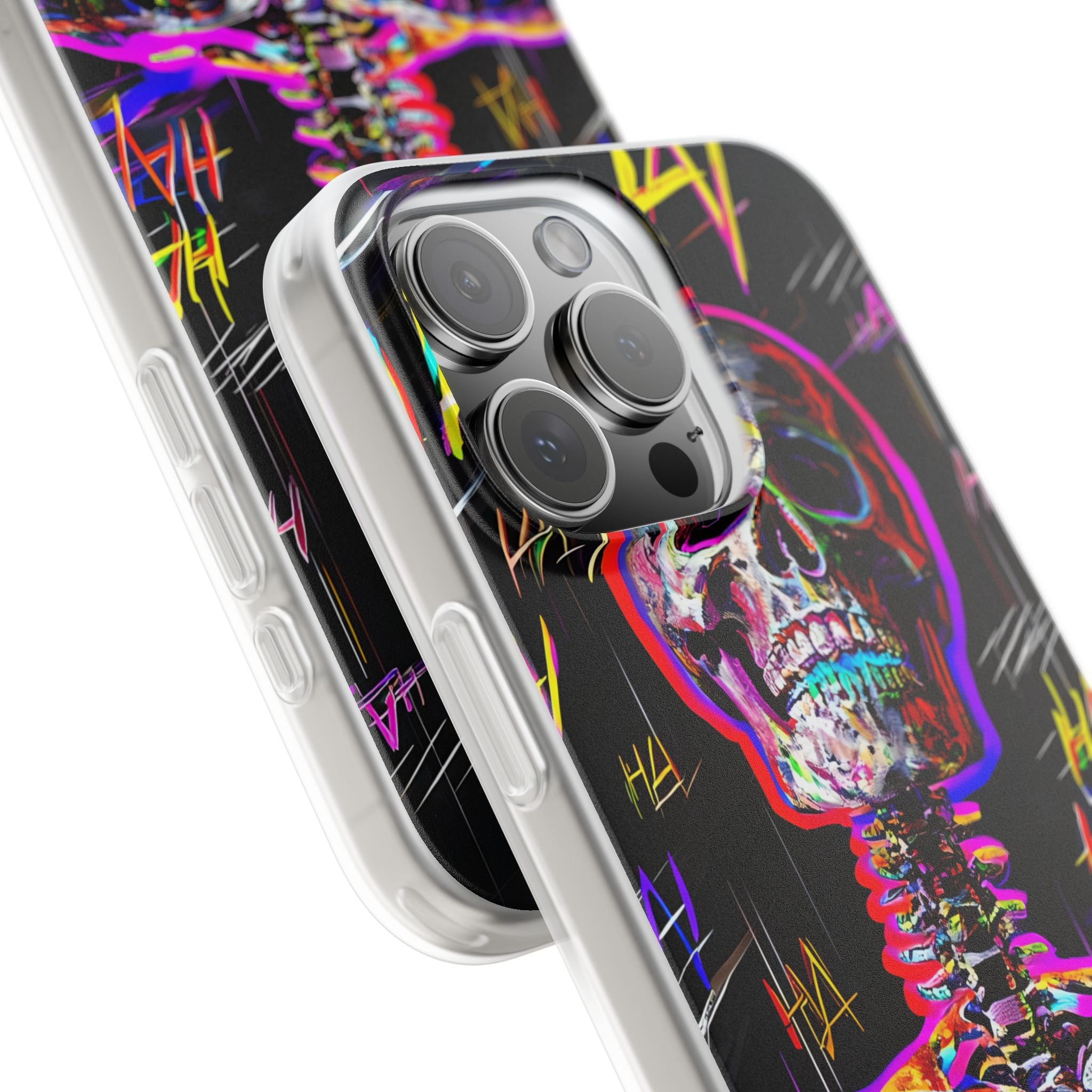 Neon Glitch Skeleton · Soft Handyhülle für iPhone