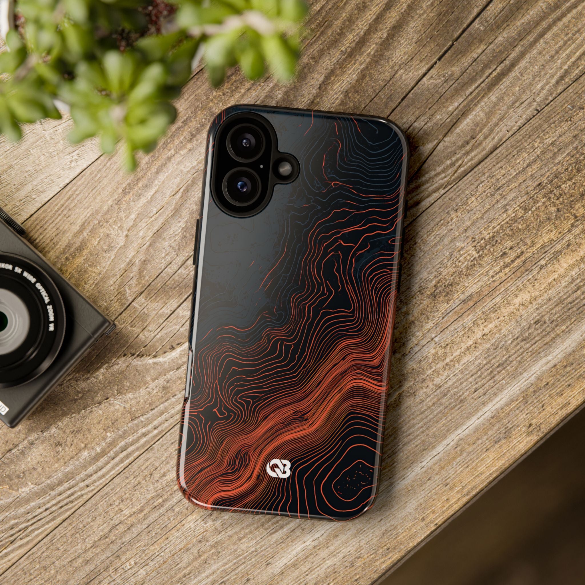 Black Tough Phone Case for iPhone - Volcanic Basalt Map