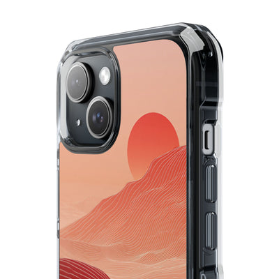 Red Impact MagSafe Phone Case for iPhone - Crimson Ridge Lines