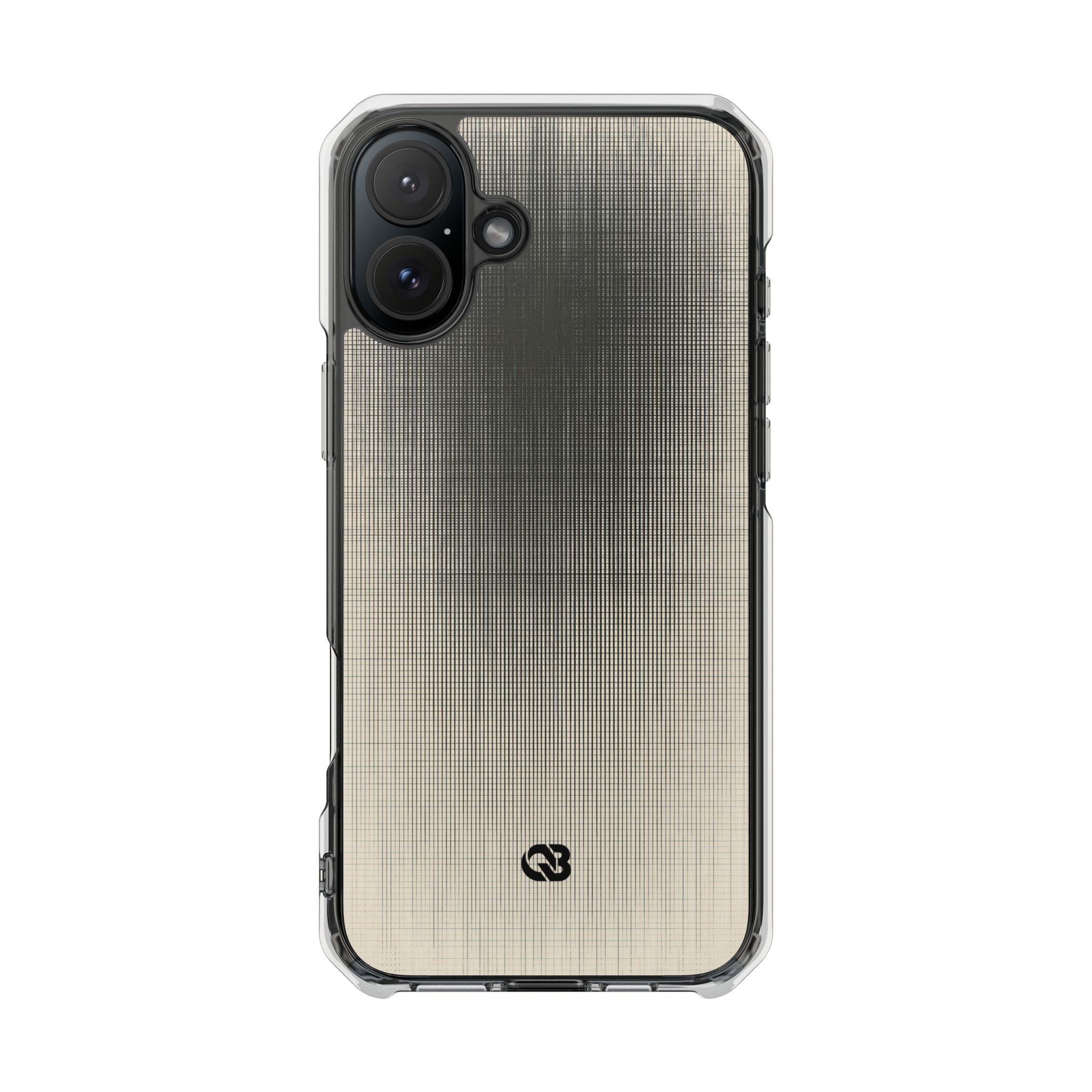 Beige Impact MagSafe Phone Case for iPhone - Carbon Screen Grid