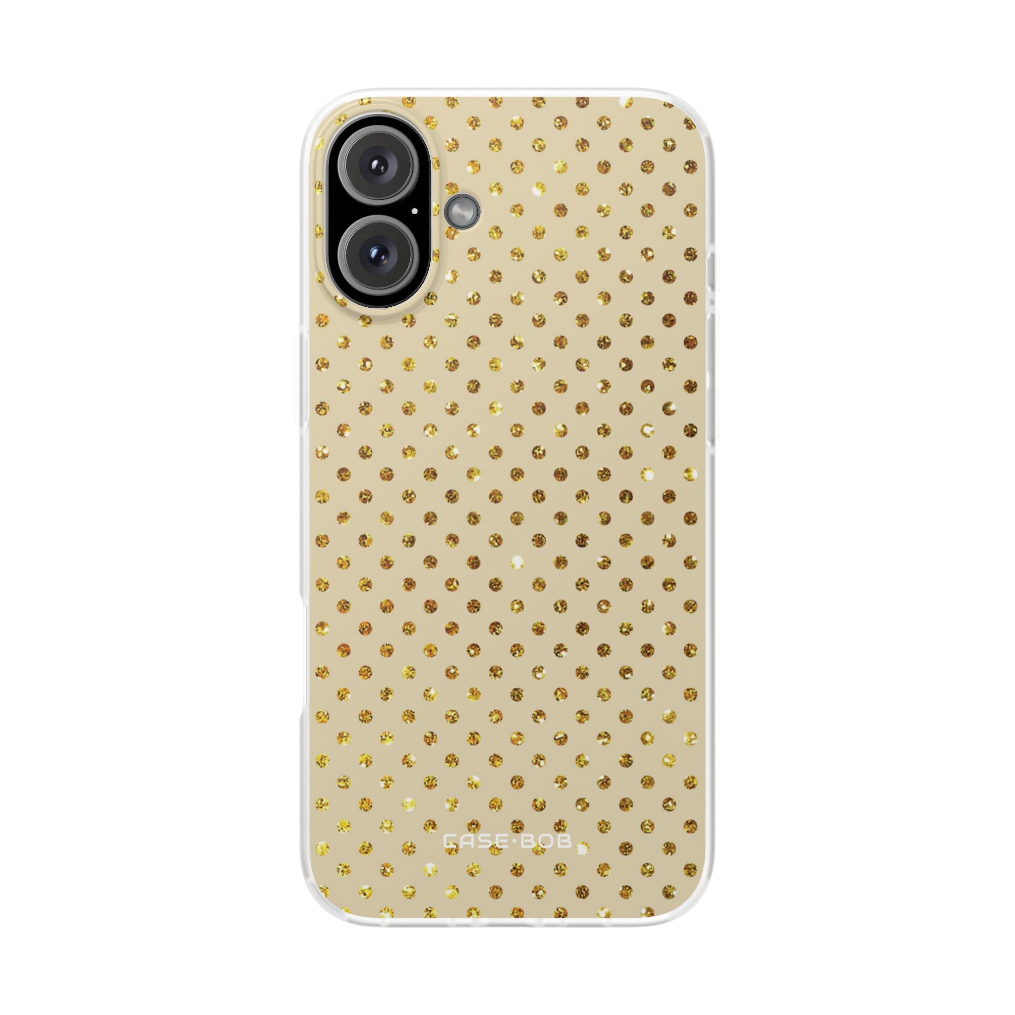 Guldglittergitter iPhone 16 Plus Cover - Blød