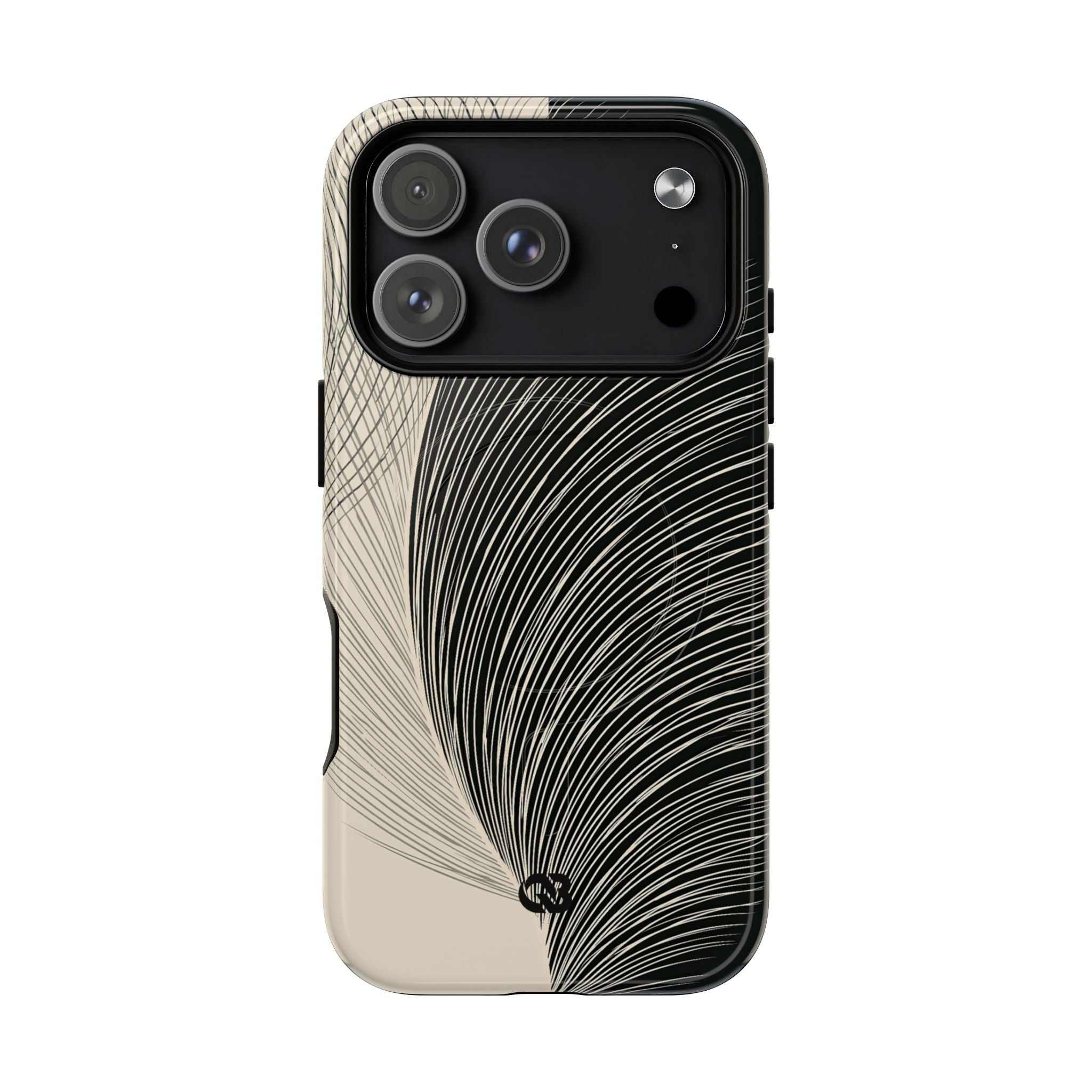 Beige Tough 2.0 Magsafe Phone Case for iPhone - Obsidian Cream Plume
