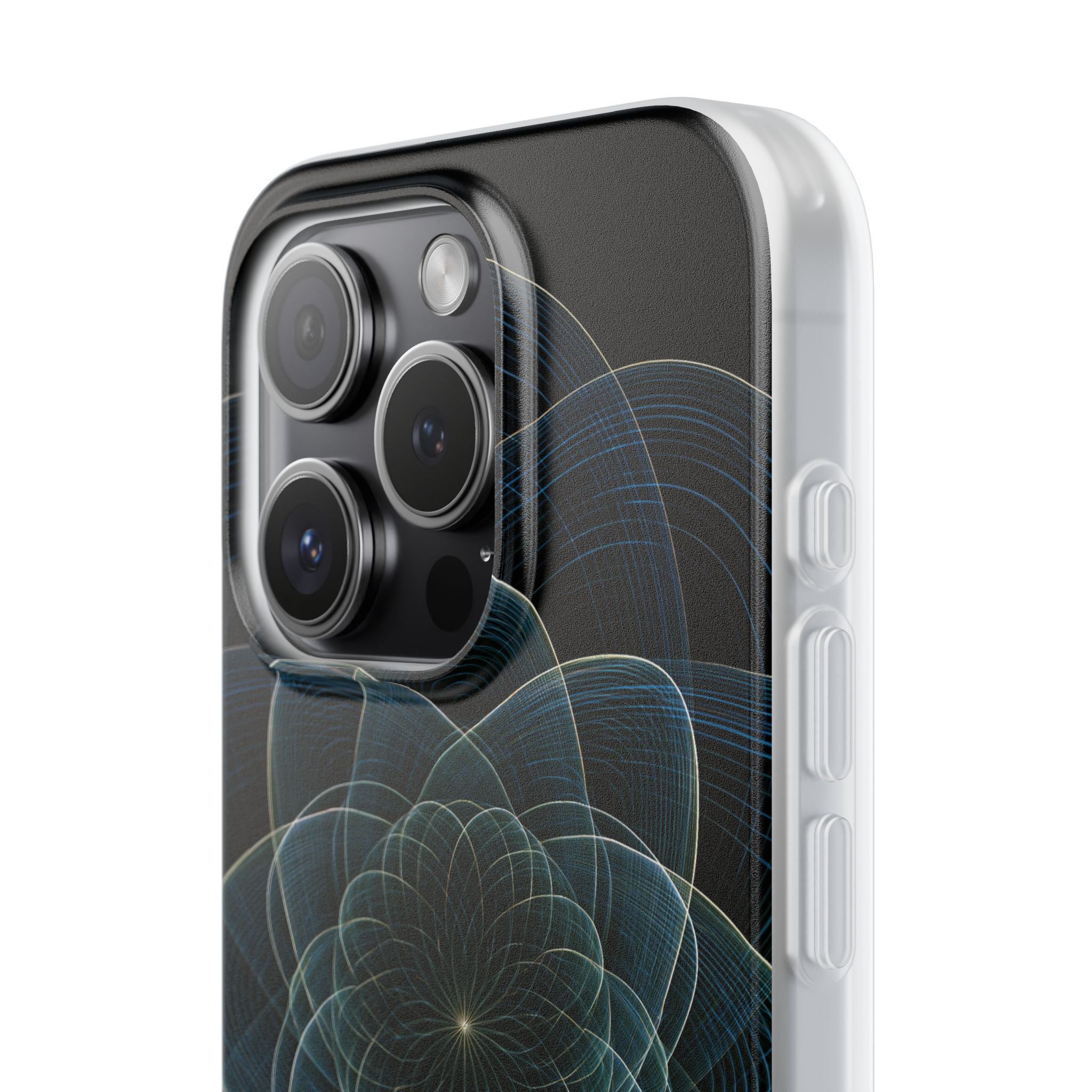 Blue Lite Phone Case for iPhone - Celestial Wireframe Bloom