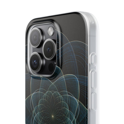 Blue Lite Phone Case for iPhone - Celestial Wireframe Bloom